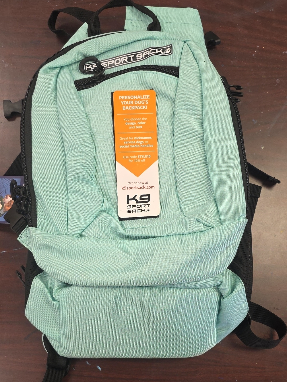 K9 Sport Sack Dog Backpack Carrier - Mint  Width11", Length 17"
